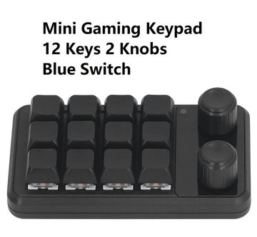 Energy Fort Mini Gaming Keypad, 12 Keys 2 Knobs Blue Switch Programming Macro Pad with RGB Light for Industry Multiple Customization Supported - Imported from UK